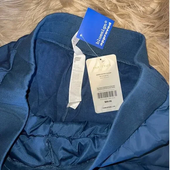 New Fabletics Aspen Puffer Jogger Blue Nova size 1X - Picture 9 of 10